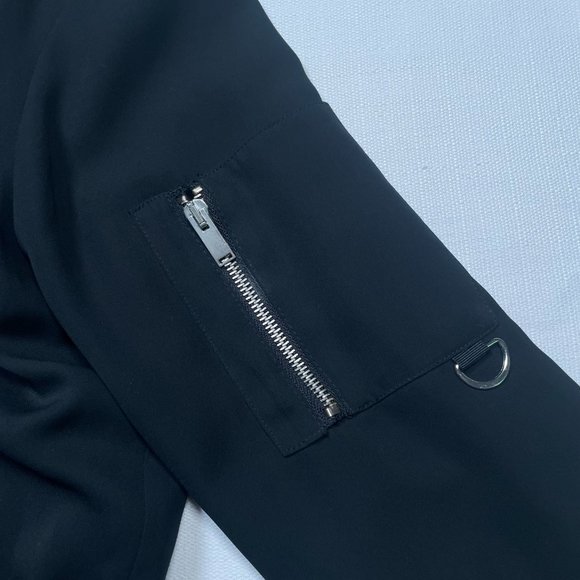 Zara Black Bomber Zip-up Lined Jacket XS - Picture 3 of 10
